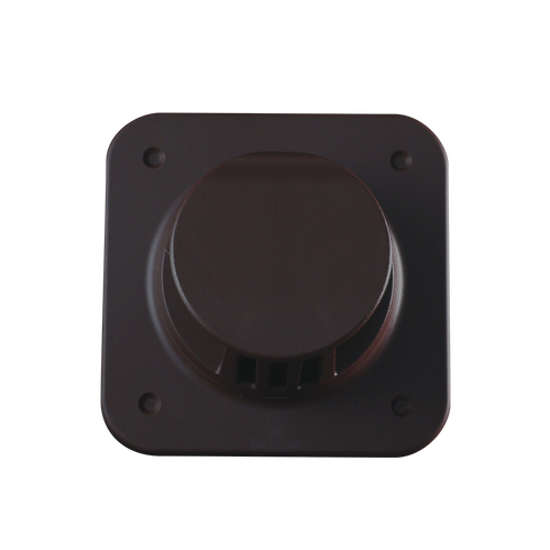 Brown square vent with a round central component on a Transparent background