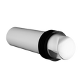 White cylindrical ventilation fixture with black accent on a transparent background
