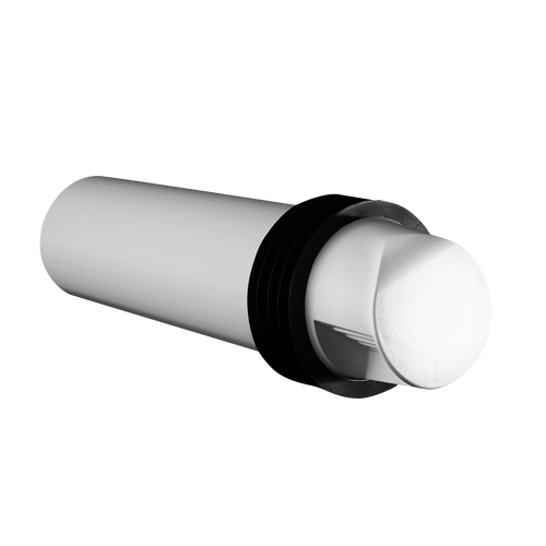 White cylindrical ventilation fixture with black accent on a transparent background